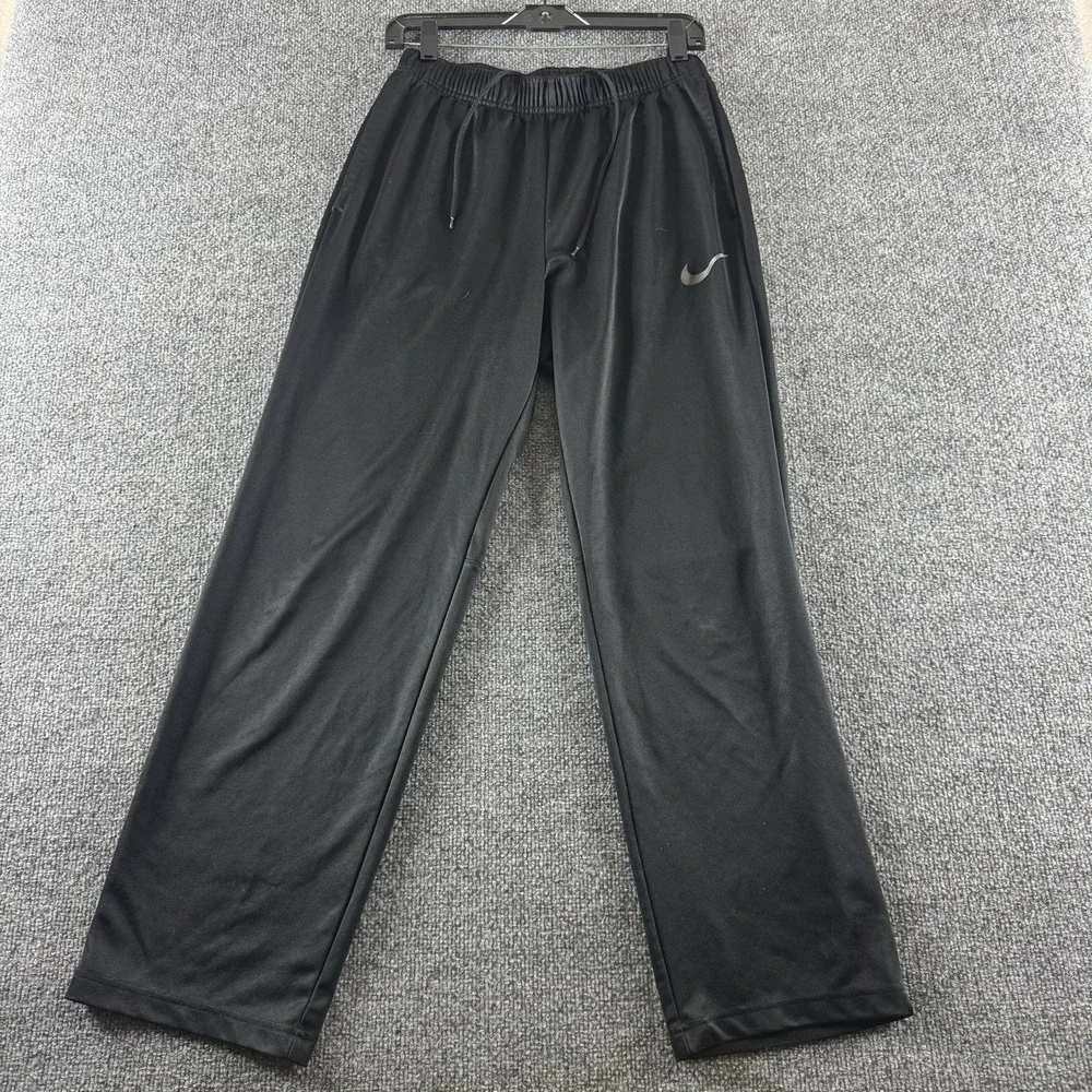 Nike Dri-FIT Track Pants Mens M Black Elastic Waist Pockets Running Athletic